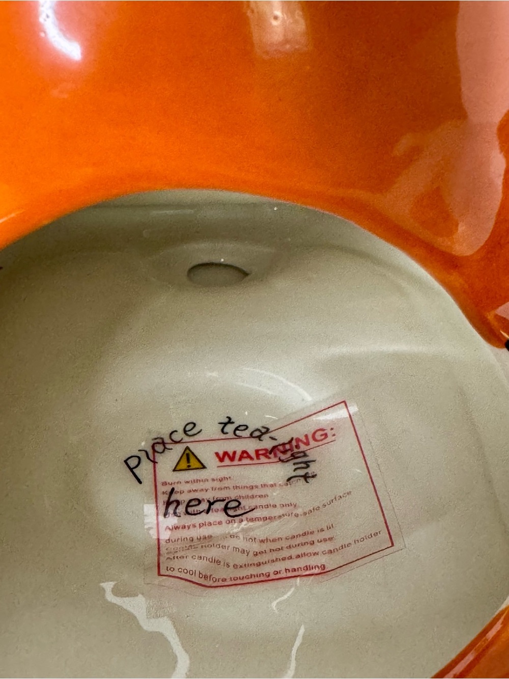 Blue Sky October 31 Orange Tea Light Ceramic Witch Hat NWT - Picture 8 of 12
